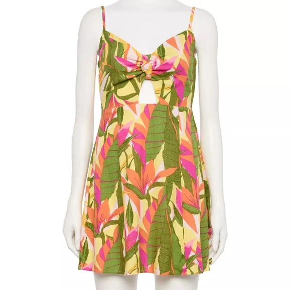 Rewind Dresses | Rewind Linen Skater Dress | Color: Green/Yellow | Size: Lj | Marny28's Closet Rewind Dresses | Rewind Linen Skater Dress | Color: Green/Yellow | Size: Lj | Marny28's Closet
